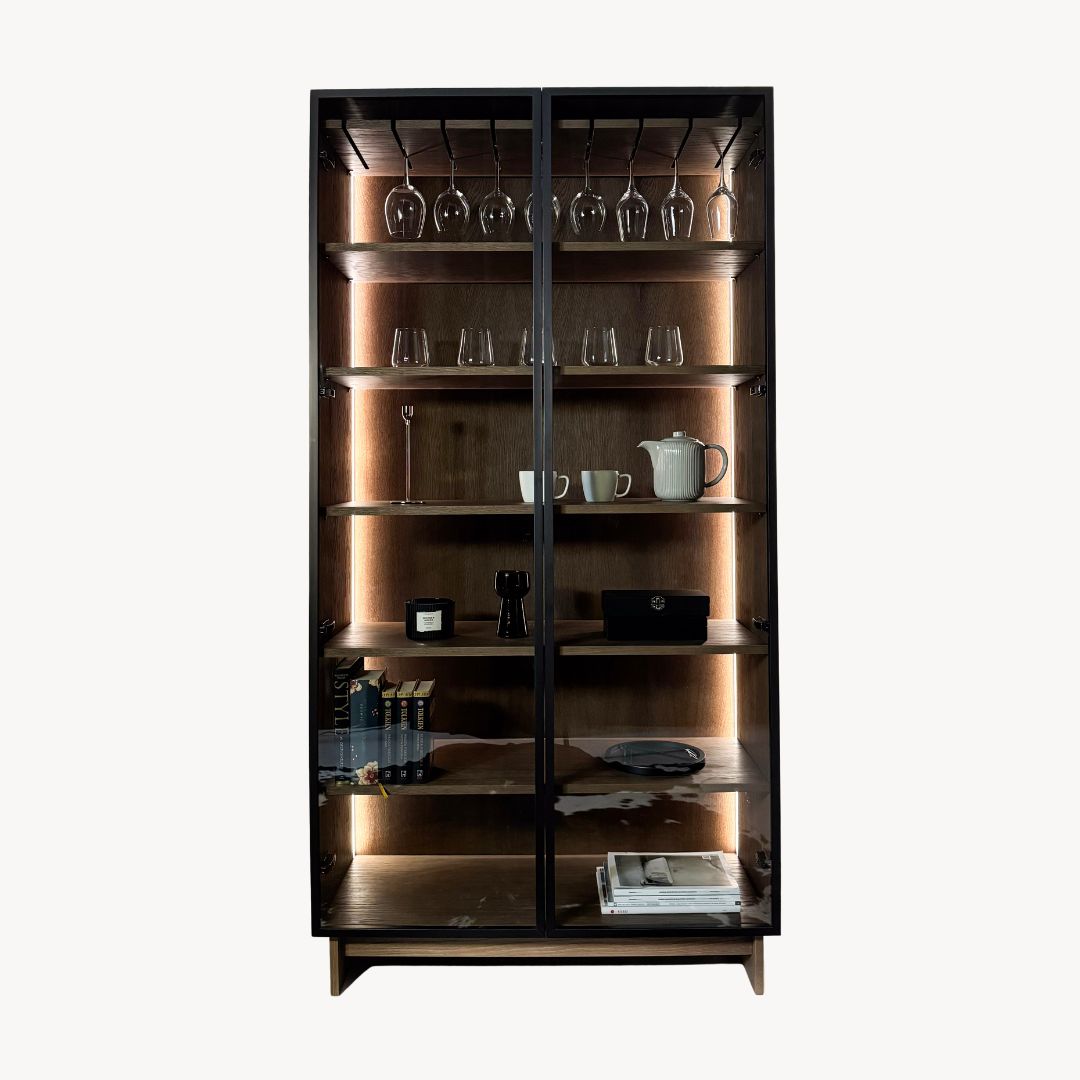 Verto Regale und Vitrine 2DZ Holzfurnier & BIO