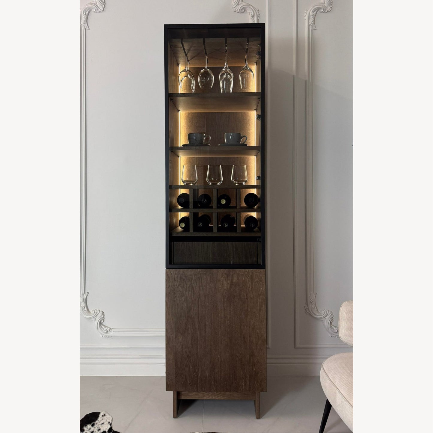 Verto Regale und Vitrine 1DZ-1DP-W Holzfurnier & BIO