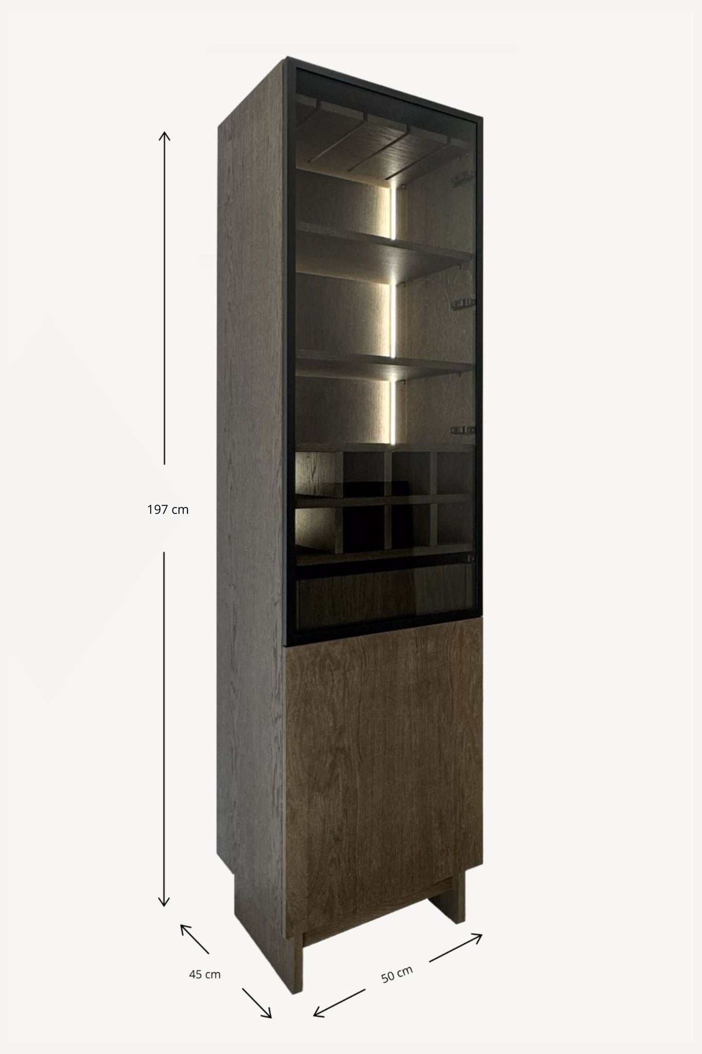 Verto Regale und Vitrine 1DZ-1DP-W Holzfurnier & BIO