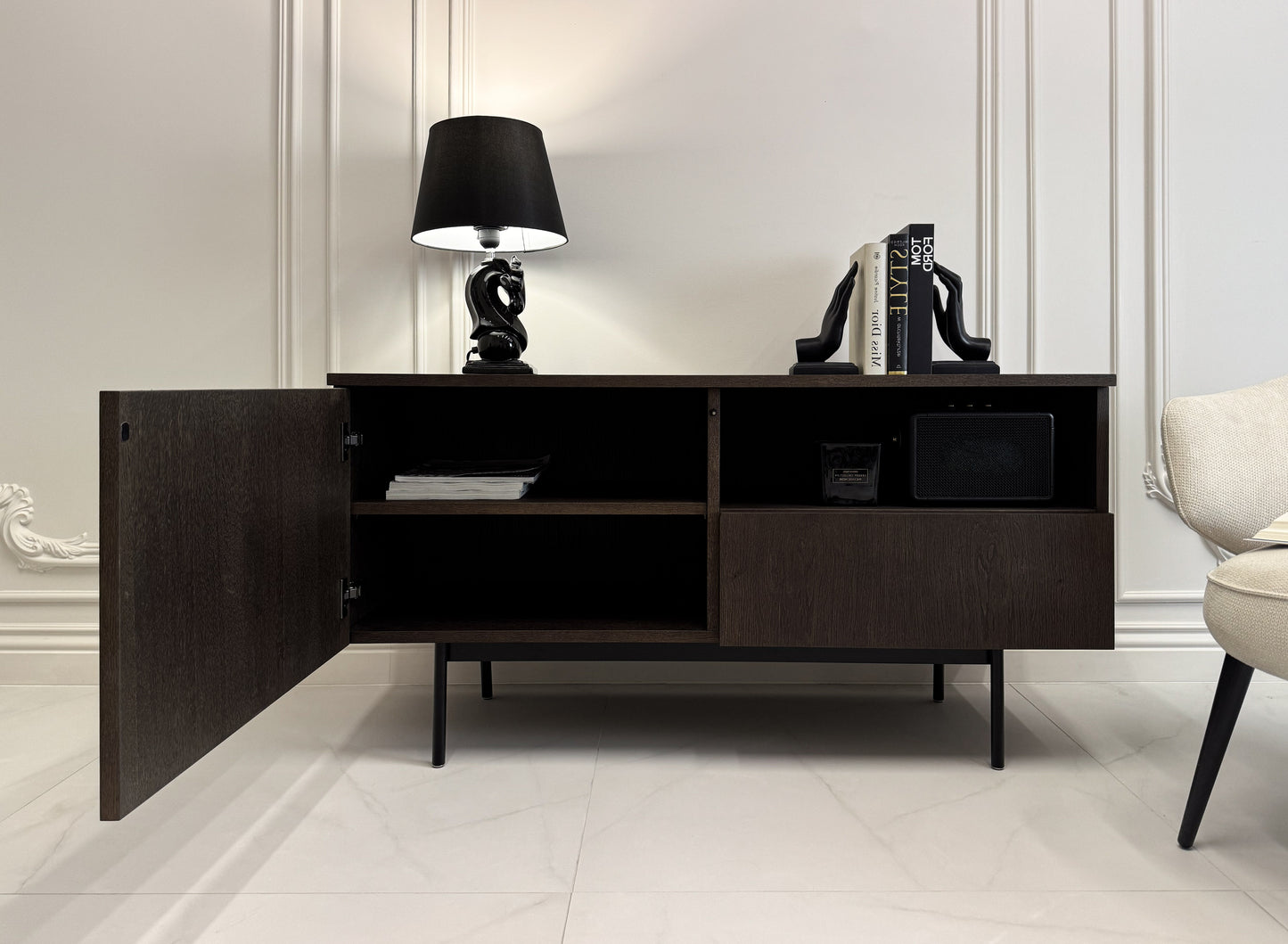 Elite Mueble TV - Aparador  Izquierda Madera con Chapa y BIO